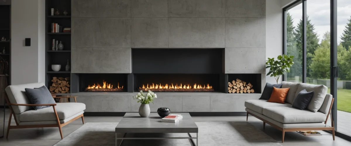 beton ciré sur cheminée