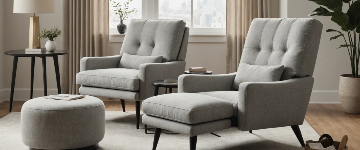 fauteuil avec repose-pied moderne